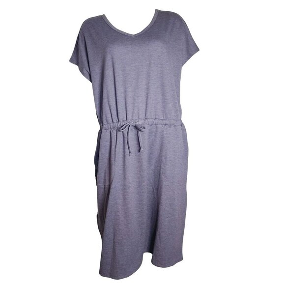 32 Degrees Cool Dress Womens Size XL Solid All Blue Short Sleeve Pullover - Picture 1 of 7